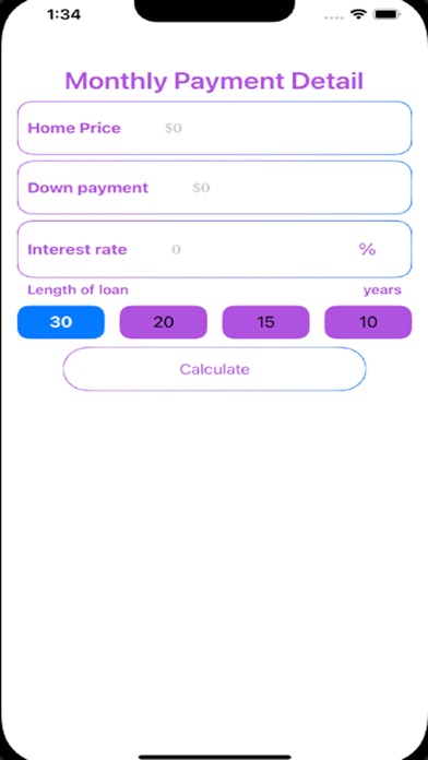 Mortgage Payments Calculator Screenshot