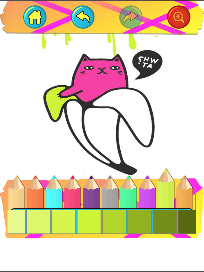 Coloring Banana Cat Artful