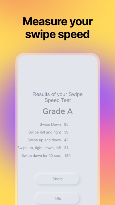 Swipe Speed Test Screenshot
