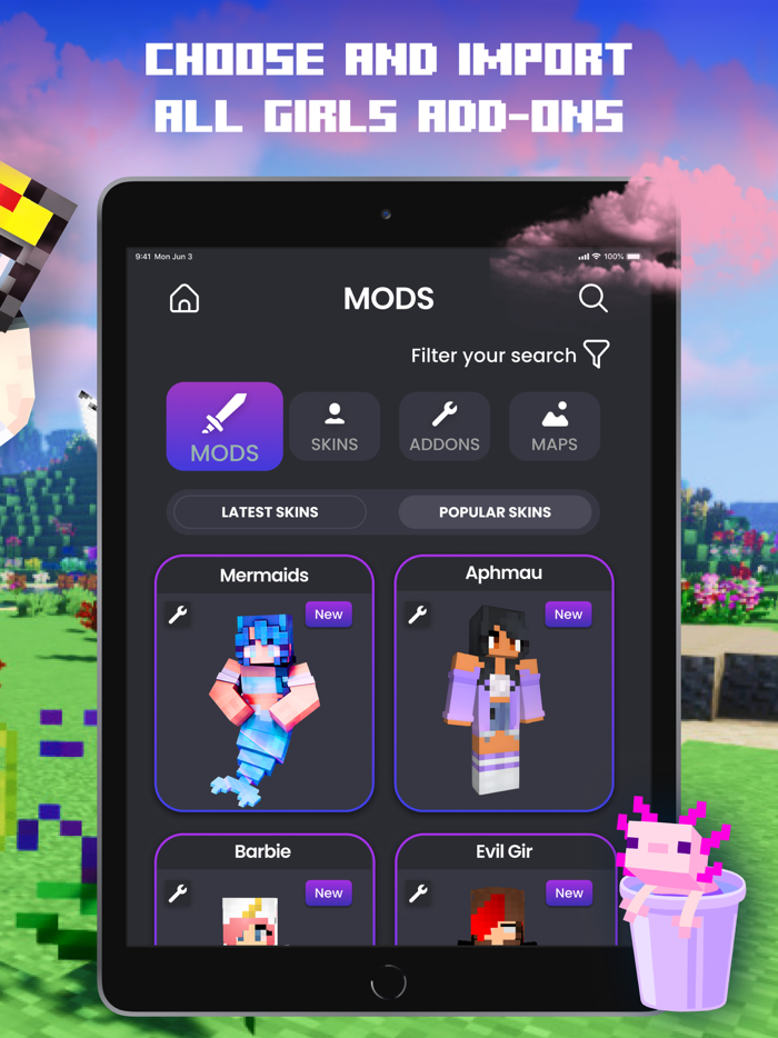 Girls Mods Skins for Minecraft
