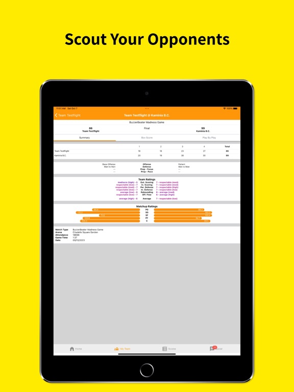 BuzzerBeater Mobile iPad screenshot 5 - Sports app