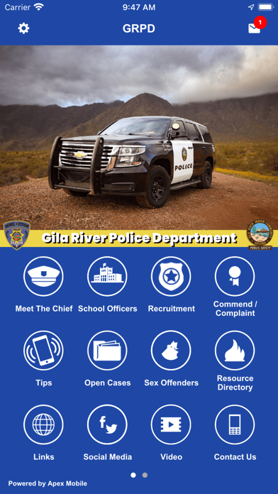 Gila River Police Department Screenshot