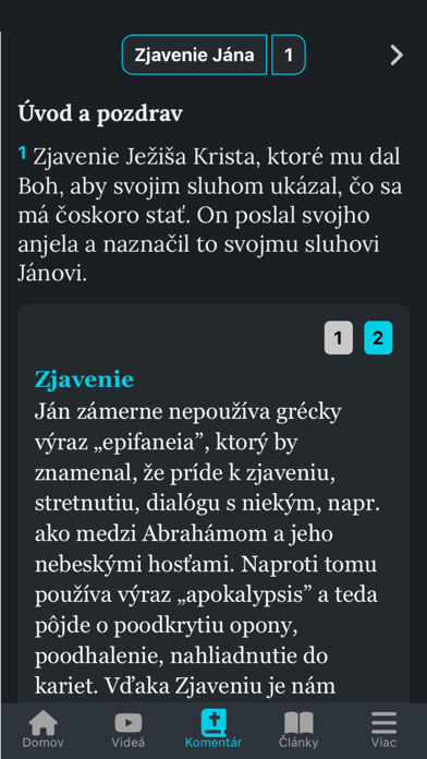 Biblický komentár Screenshot