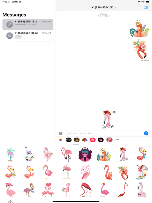 Screenshot #5 pour Flamingo Tropical Stickers