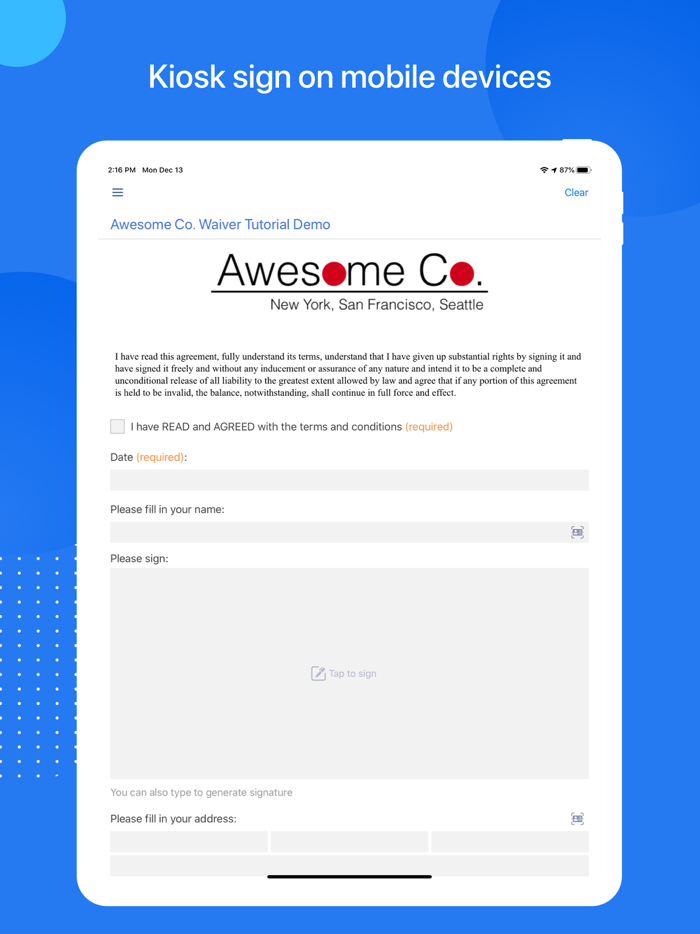 WaiverForever - Online Waiver