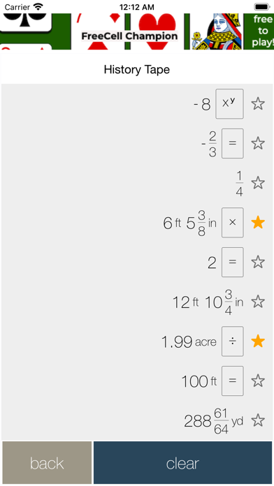 Feet&Inches Calculator Screenshot