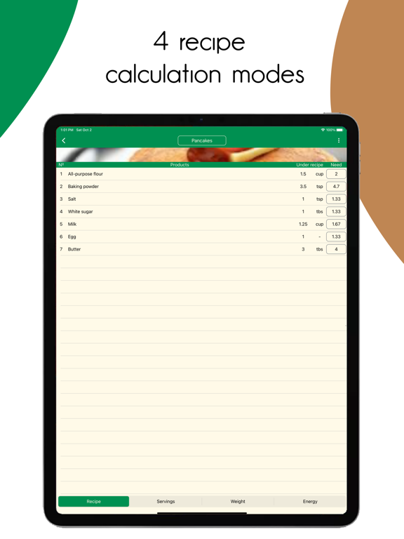 Screenshot #5 pour Calculation of recipes