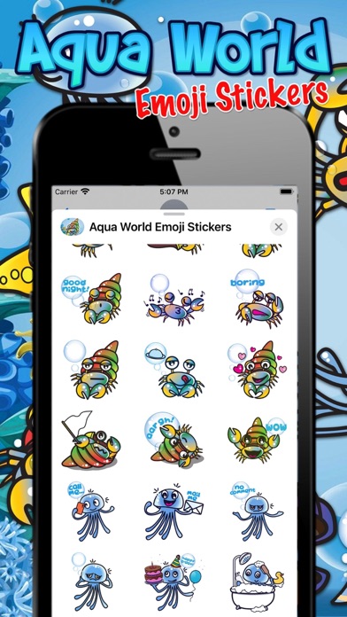 Aqua World Emoji Stickers Screenshot
