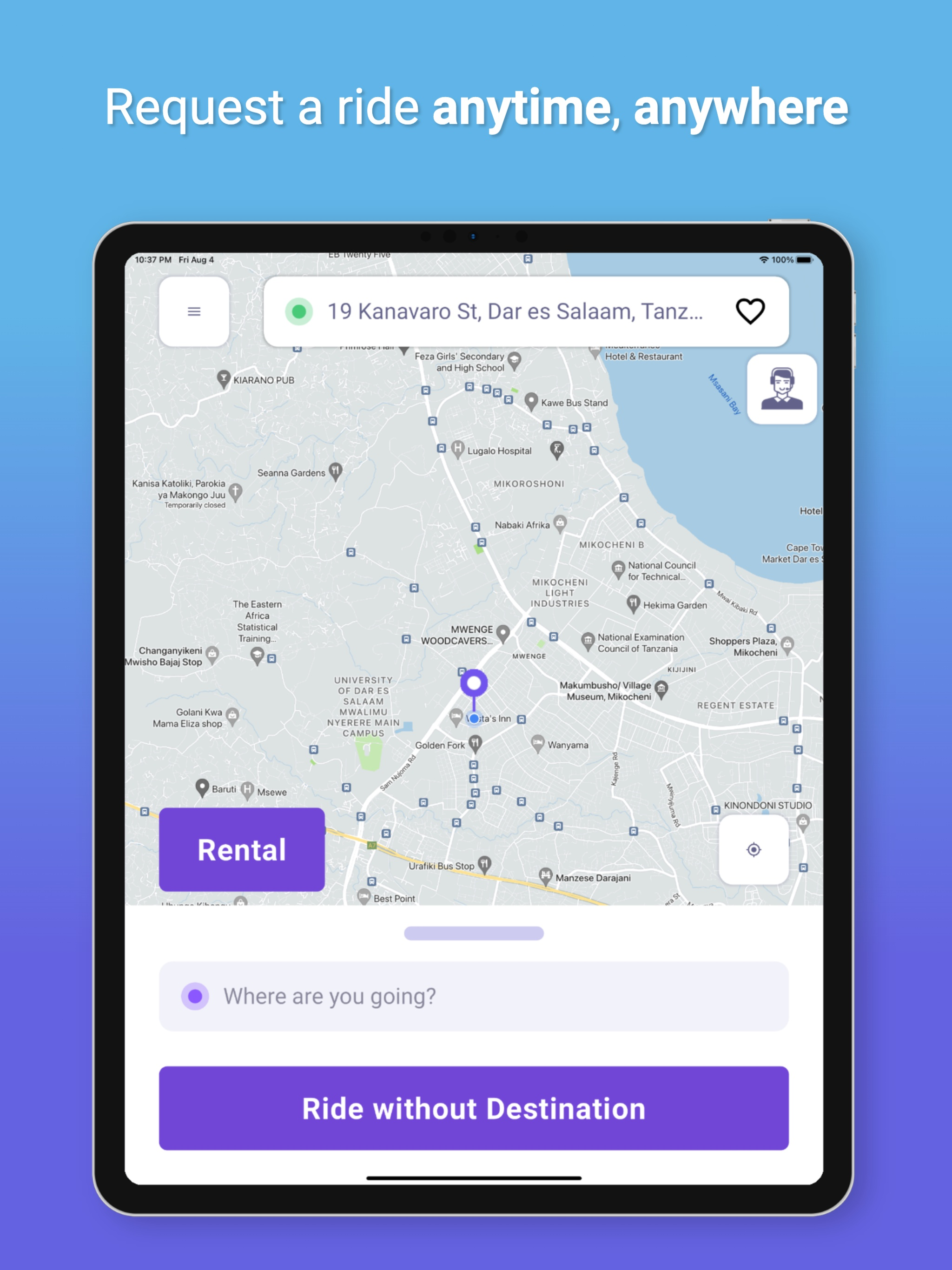Keby : Request a Ride