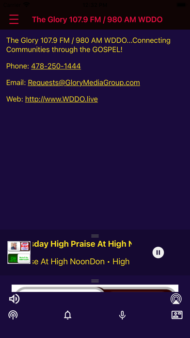 The Glory 107.9 FM / 980 AM Screenshot