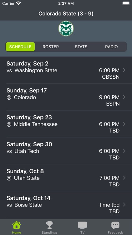 Colorado State Football App