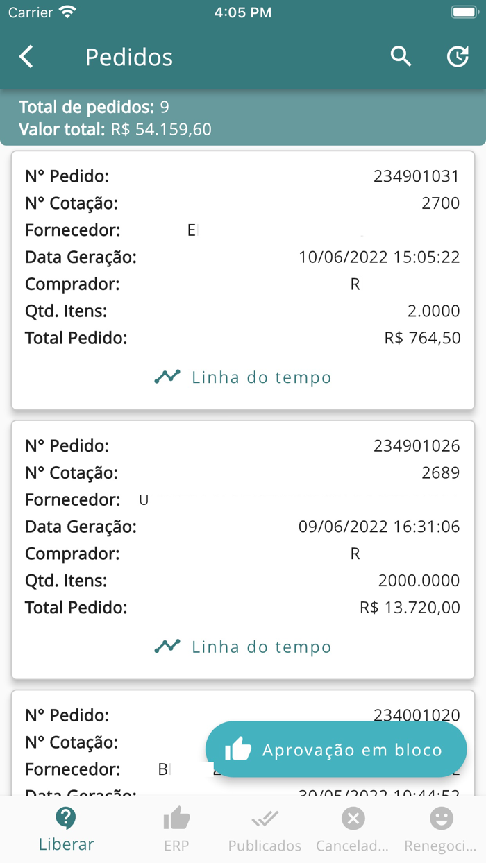 Comlink Aprovaçōes