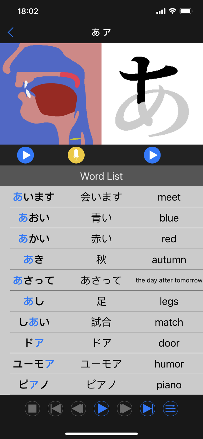 Japanese Sound of Kana Letter
