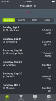 lsu football schedules iphone screenshot 1