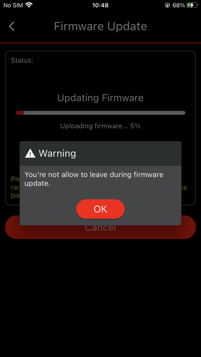 E-bike Firmware Update Screenshot