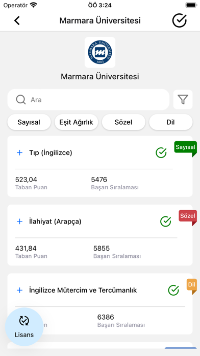 Tercih Asistanı Screenshot