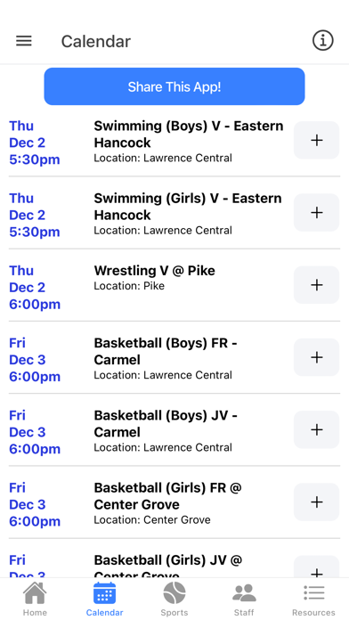 Lawrence Central Athletics IN Screenshot