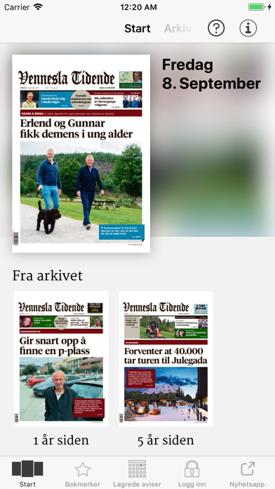 Vennesla Tidende eAvis Screenshot