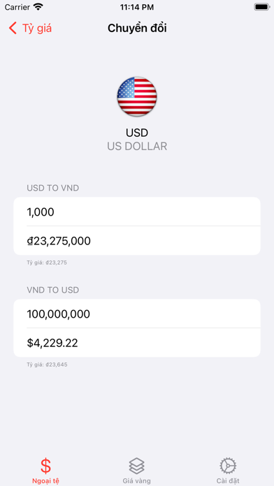 Tỷ Giá - Giá Vàng Screenshot