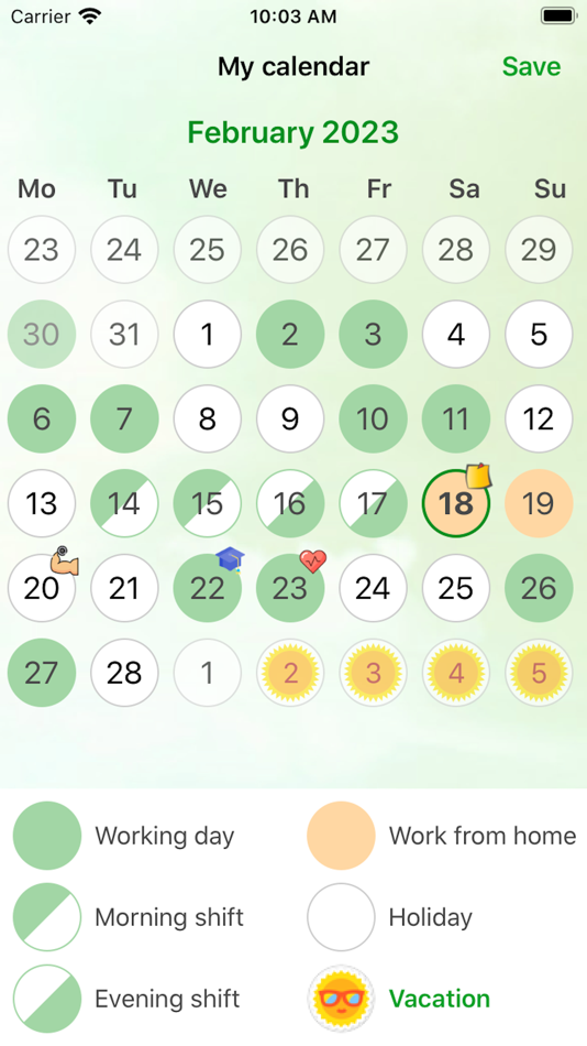 #2. My Calendar - Shift schedule (iOS) 由: Mikhail Eremkin