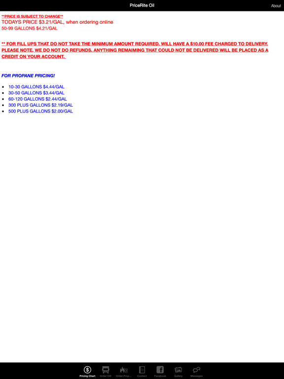 PriceRite Oil iPad screenshot 1 - Utilities app