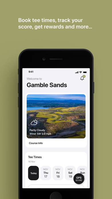 Gamble Sands Golf Tee Times Screenshot