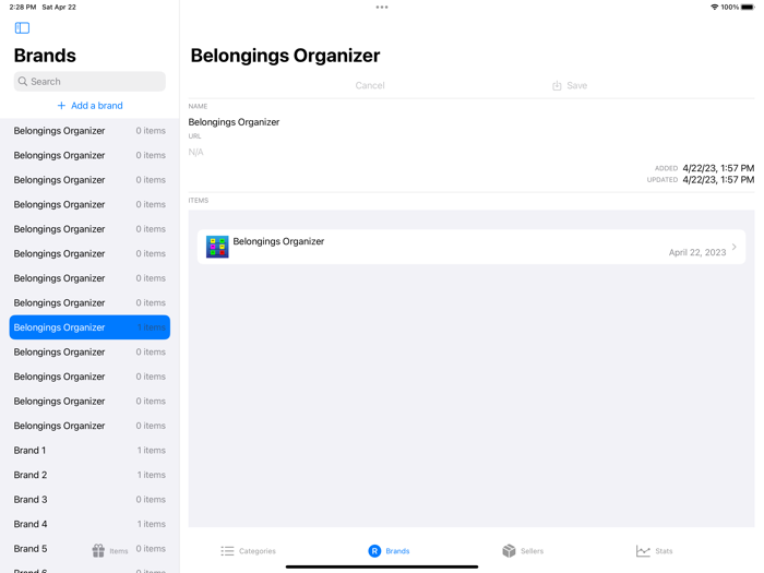 Belongings Organizer
