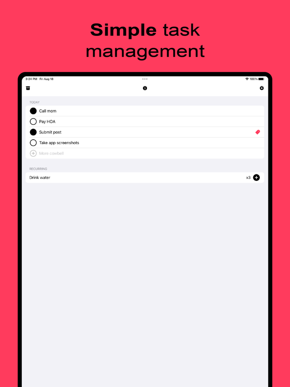 Pocket Plans - Simple To Dos iPad screenshot 1 - Productivity app