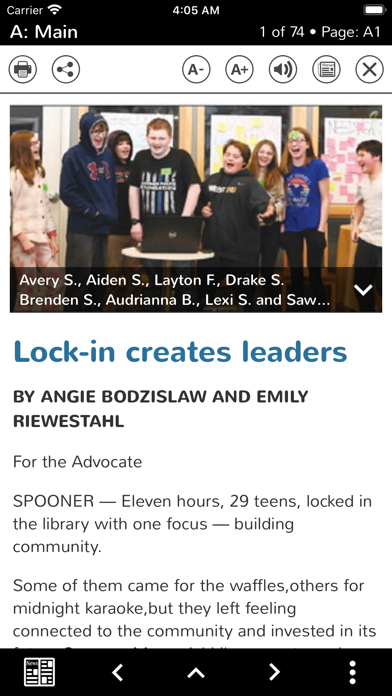 Spooner Advocate eEdition Screenshot