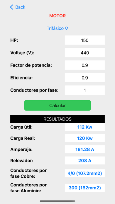 Cálculos Eléctricos NOM Screenshot