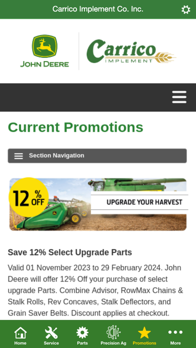 Carrico Implement Screenshot