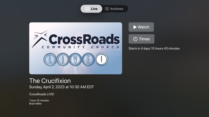 Screenshot #1 pour Crossroads Community Church IN