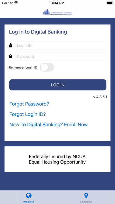 Gulf Shore FCU Mobile Banking Screenshot