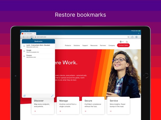 Ivanti Web@Work iPad app afbeelding 2