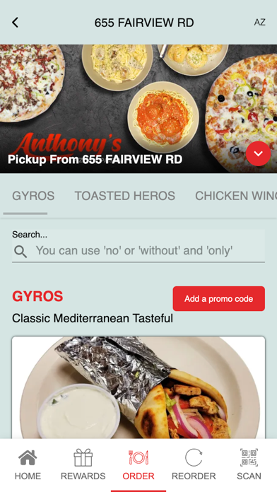 Anthony's Pizzeria Screenshot