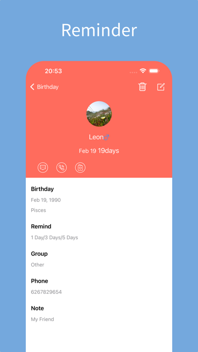 Birthday Reminder Countdown Screenshot