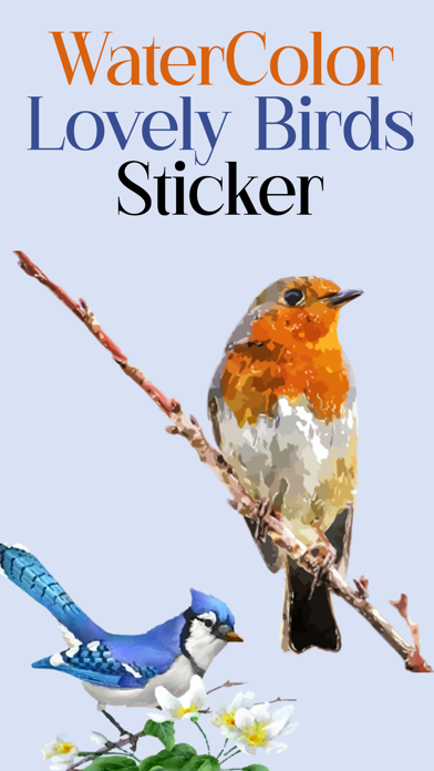Watercolor Lovely Birds Sticke Screenshot