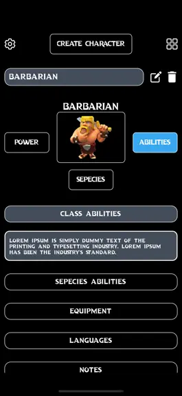 Game screenshot Infinite RPG Character Sheet apk
