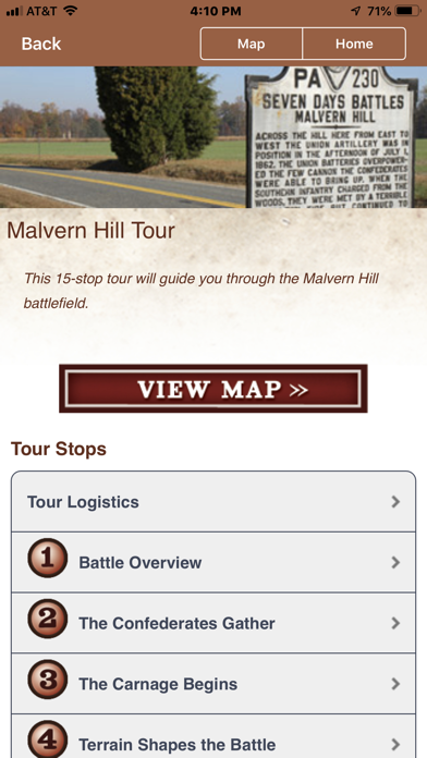 Malvern Hill Battle App Screenshot
