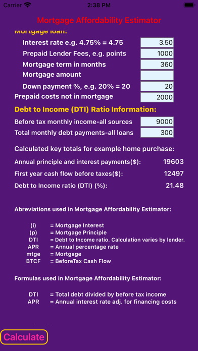Mortgage Affordability Estim8r Screenshot