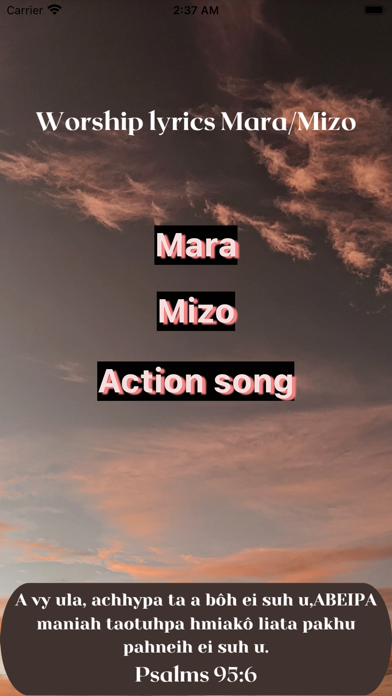 Worship Lyrics Mara&Mizo Screenshot
