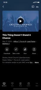 Destiny World Church screenshot #2 for iPhone