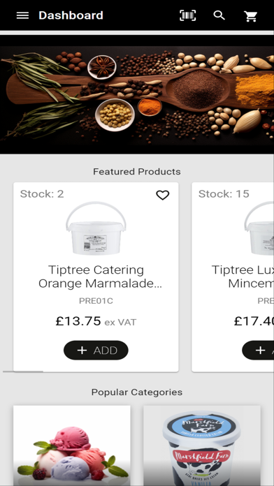 Parkers Foodservice LTD Screenshot