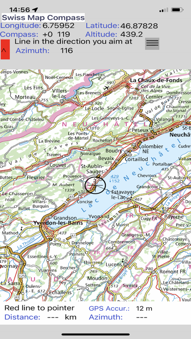 Screenshot #2 pour Swiss Map Compass