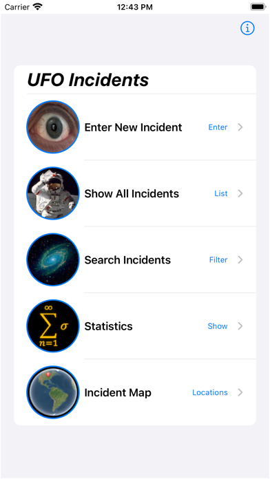 UFO Incidents Screenshot