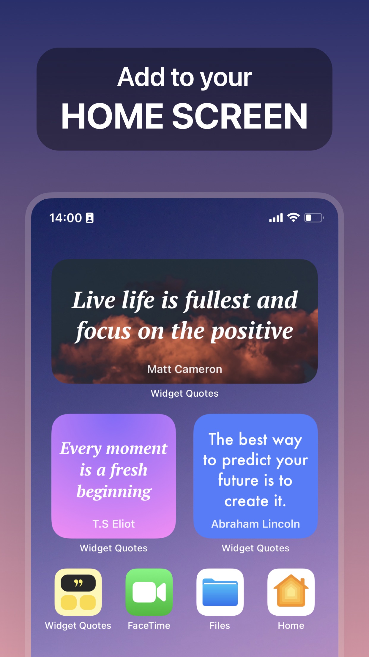 Screenshot do app Widget Quotes