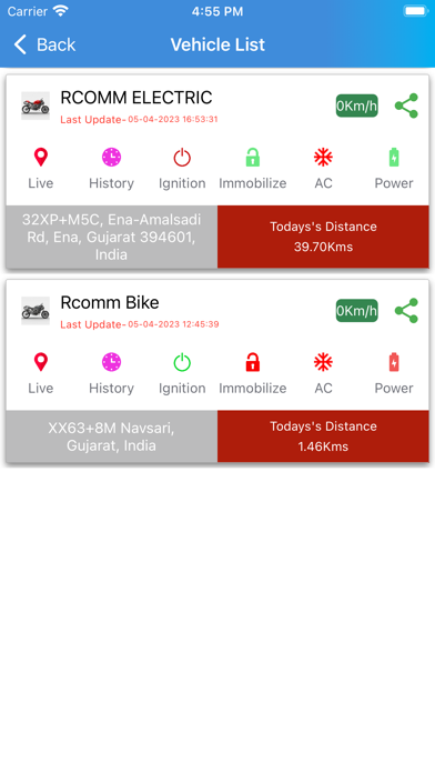 RcommGPS: Vehicle System Screenshot