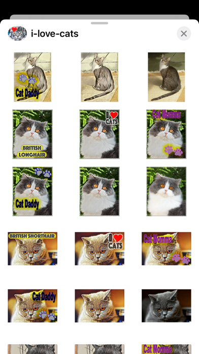 I Love Cats Sticker Pack Screenshot