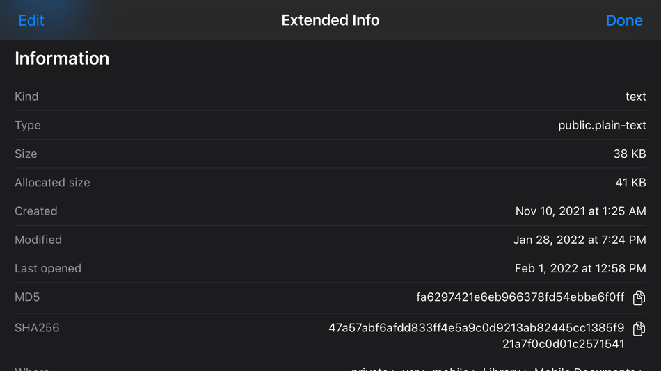 #3. Extended File Info (iOS) 来自: Jorge Garcia Armero