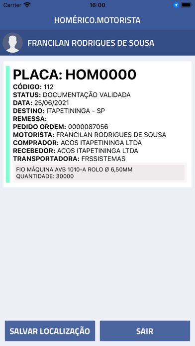 Homérico.Motorista Screenshot
